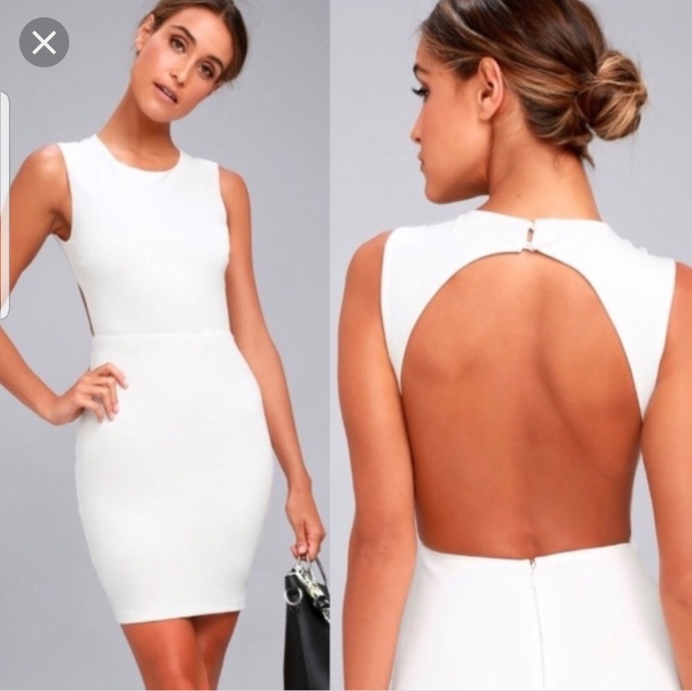 Hey honey white backless bodycon dress